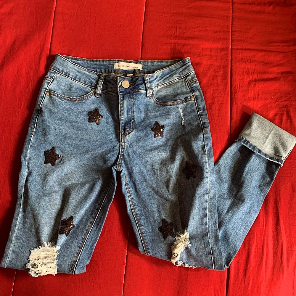 Ashley Mason Star Sequin jeans size 7